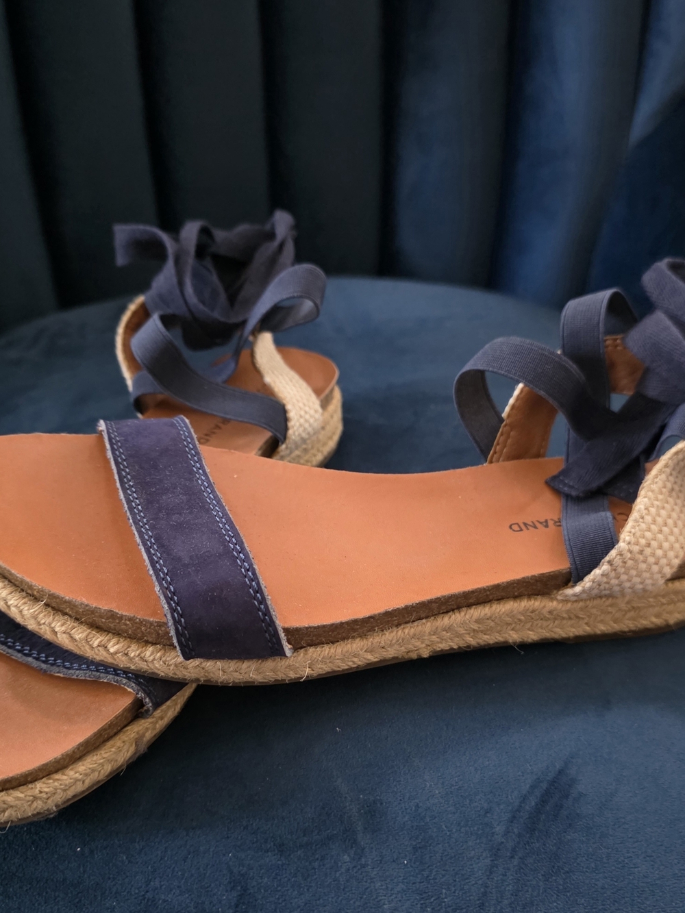 Lucky Brand Navy Espadrille Lace-Up Sandals Size 8